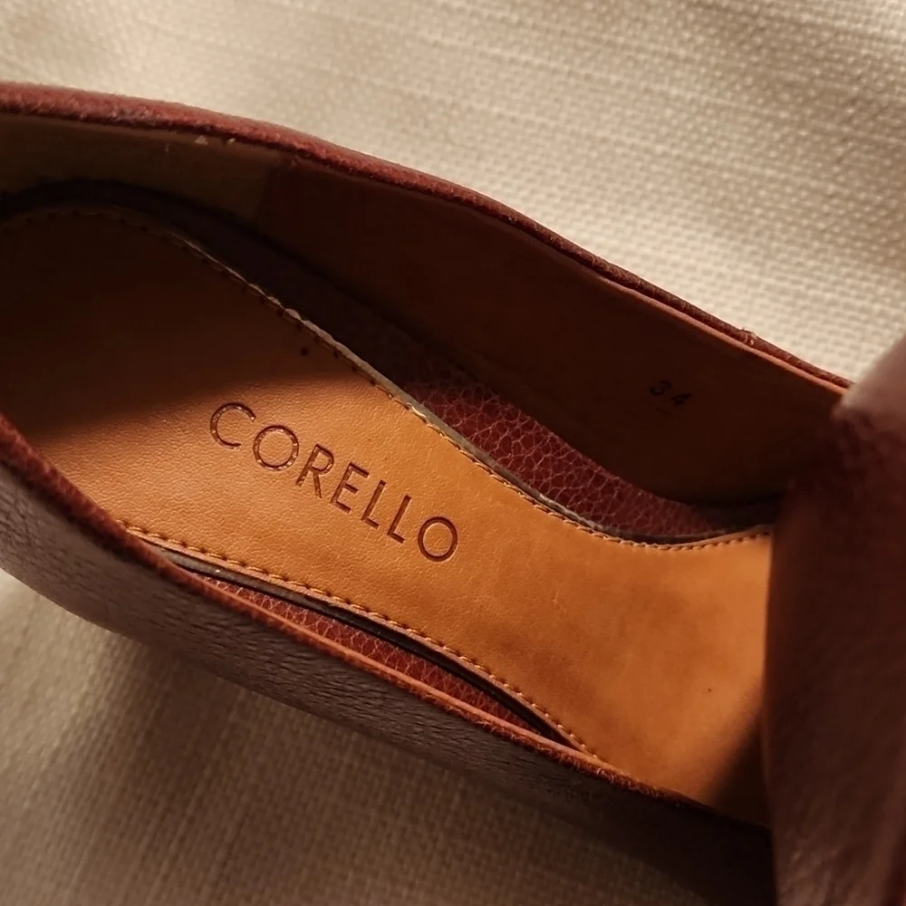 CORELLO wedge peep toe leather size 34 like new condition - Picture 2 of 7